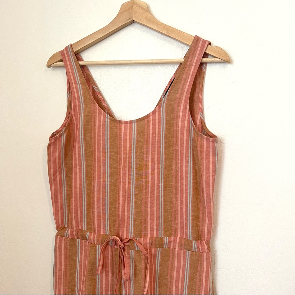 DREW Striped Linen Blend Sleeveless Jumpsuit Size XS - Picture 3 of 9